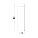Albert socket luminaire TYPE NO 2293 square, long, switchable IP54, black