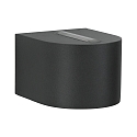 LED Outdoor Wall Spot Type No. 2339 - 2-sided, tight/wide, round, IP44, 230V AC/DC, 6W 3000K 660lm, lens clear + glass, black