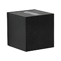 LED Outdoor Wall Spot Type No. 2370 - 2-sided, tight/tight, square, IP44, 230V AC/DC, 2x 3W 3000K 330lm, lens clear, black