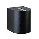 LED Outdoor Wall Spot Type No. 2400 - 2-sided, tight/tight, round, IP44, 230V AC/DC, 2x 6.7W 3000K 600lm, lens clear, black