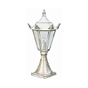 Pedestal luminaire Country style Type No. 0533, IP23, 60cm, E27 QA55 max. 57W, cast alu / glass clear, white-gold