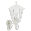 Luminaire mural d'ext�rieur TYPE NO 1814 haut, avec d�tecteur de mouvement E27 44, blanc mat 