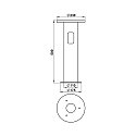 Albert Ground piece Type No. 0011, for Pedestal and Mast lights, with � 23cm flange, cast alu black