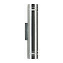 Outdoor Wall luminaire Type No. 0208, IP44, 2 flames direct, 2x G9 QT14 max. 40W, stainless steel / glass satined