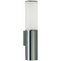 Outdoor Wall luminaire Type No. 0214, round, IP44, E27 max. 20W (LED), stainless steel / acrylic glass matt