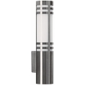 Outdoor Wall luminaire Type No. 0258, bracket below, IP44, E27 max. 20W (LED), stainless steel / opal glass