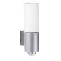 Luminaire mural d'ext�rieur TYPE NO 0277 dimmable, avec d�tecteur de mouvement 44, argent mat gradable