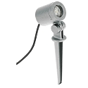 Ground spike spot Type No. 2197, IP54, GU10 PAR16 max. 50W, swiveling, cast alu / glass, incl. connector cable, silver matt