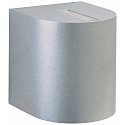 LED Outdoor Wall spot Type No. 2401 - 2-sided, tight/wide, round, IP44, 230V AC/DC, 2x 6.7W 3000K 600lm, lens + glass, silver