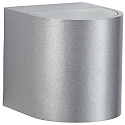 LED Outdoor Wall spot Type No. 2402 - 2-sided, wide/wide, round, IP44, 230V AC/DC, 2x 6.7W 3000K 600lm, glass, silver