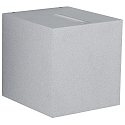 LED Outdoor Wall spot Type No. 2415 - 2-sided, tight/tight, square, IP44, 230V AC/DC, 13.4W 3000K 1200lm, lens clear, silver