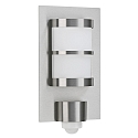 Outdoor Wall luminaire Type No. 6224 with motion detectoe (Type No. 6144), half round, 20 x 35.5cm, E27 QA55, stainless steel