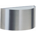 Outdoor Wall luminaire Type No. 6146, 2-sided, IP44, half round, width 20.5cm, G9 QT14 max 60W, stainless steel / glass