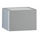 Outdoor Wall luminaire Type No. 61677, 2-sided, square, IP44, width 15cm, G9 QT14 max. 60W, cast alu / glass, silver matt