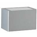 LED Outdoor Wall luminaire Type No. 6367, 2-sided, square, IP44, width 15cm, 2x LED 5.8W 430lm, cast alu / glass, silver matt