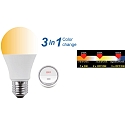 HWH Lampe LED forme poire A60 CCT Switch, commutable E27 10W 810lm 2700,6500,4000K 200° CRI >80 
