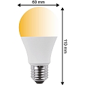 HWH Lampe LED forme poire A60 CCT Switch, commutable E27 10W 810lm 2700,6500,4000K 200° CRI >80 