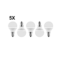 HWH LED Lampe globe SMD MULTI G45 lot de 5 E14 5W 470lm 2700K 200° CRI >80 