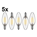 Lampe � filament LED lot de 5 E14 4,5W 470lm 2700K 300� CRI > 80 