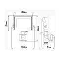 HWH Projecteur pivotant, avec capteur IP44, noir 