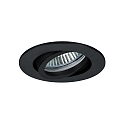 Downlight rond, pivotant GX5,3 IP20, noir  gradable