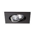 Downlight pivotant, carr� GX5,3 IP20, aluminium, noir  gradable