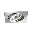 Downlight pivotant, carr� GX5,3 IP20, acier inoxydable gradable