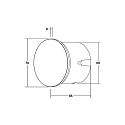 Brumberg Recessed LED socket luminaire WALL KIT68 with partial cover, IP20, round, � 7.8cm, 230V, 1.5W 3000K 35lm, CRi >90, black
