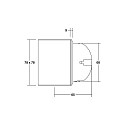 Recessed LED socket luminaire WALL KIT68 with partial cover, IP20, square, 7.8x7.8cm, 230V, 1.5W 3000K 35lm, CRi >90