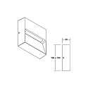 Brumberg Luminaire mural carr� IP65, noir , transparent 