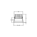 Brumberg ceiling recessed luminaire ALTERO-S square, direct IP44, black, white dimmable
