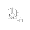 Brumberg downlight QUIBIC square, surface-mounted version, direct / indirect IP20, black matt 