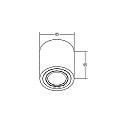 Brumberg Surface LED spot, IP20, round, height 9.5cm / � 8.5cm, 230V AC, 6W 3000K 640lm 38�, swivelling 25�