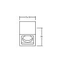 Brumberg Outdoor LED downlight, IP54 230V, square, 7W 3000K 450lm 30�, structured white / clear