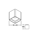 downlight DOLOK-S square, with decorative ring, direct / indirect IP20, black matt dimmable