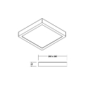 Brumberg Lumière de surface IP20, opale, blanche gradable