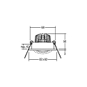 Brumberg Lumi�re encastr�e PAYTON-S pivotant, carr� LED IP20, blanche gradable 3W 290lm 2700K 38� 38� CRI 80-89