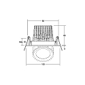 Brumberg Plafonnier encastré KARYL pivotant, rotatif, direct IP20, noir gradable