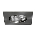 Recessed LED spot INDIWO68, IP20, square, 350mA, 5.5W 3000-1800K 550lm 36°, swivelling, dim2warm, matt nickel