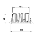 Brumberg Lumière encastrée IP20, scintillant, opale, noir   19W 1310lm 4000K CRI 90-100