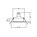 Brumberg Lumi�re encastr�e ITANSA S rigide, carr� GX5,3 IP54, noir  gradable