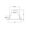 Brumberg Lumi�re encastr�e ZULO MICRO rond, rigide LED IP54, blanche  10W 700lm 3000 / 4000 / 5700K 90� 90� CRI 80-89