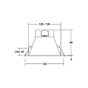 Brumberg Lumi�re encastr�e ZULO MINI rond, rigide LED IP54, blanche  13W 1010lm 3000 / 4000 / 5700K 90� 90� CRI 80-89