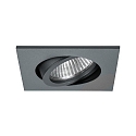 Lumi�re encastr�e TIRREL-S angulaire, pivotant, avec espaceur GU10 IP20, titane gradable 50W