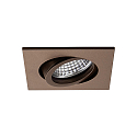 recessed spotlight TIRREL-R GU10 / PAR16 swivelling, square, with lamp socket GU10 IP20, matte metallic brown dimmable