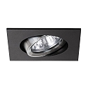 Downlight pivotant, carré GU10 IP20, aluminium, noir  gradable