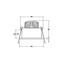 Brumberg Lumi�re encastr�e IP20, scintillant, transparent, blanche  6W 680lm 3000K 20-40� 20-40� CRI 80-89
