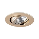 Brumberg Lumi�re encastr�e TIRREL-R rond, pivotant, commutable IP20, champagne  6W 680lm 3000K 38� 38� CRI >80