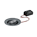 Lumi�re encastr�e TIRREL-R rond, pivotant, commutable IP20, titane  6W 680lm 3000K 38� 38� CRI >80