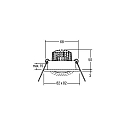 Brumberg Lumi�re encastr�e TIRREL-S angulaire, pivotant, pour VDU, commutable IP20, champagne  6W 680lm 3000K 38� 38� CRI >80
